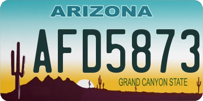 AZ license plate AFD5873