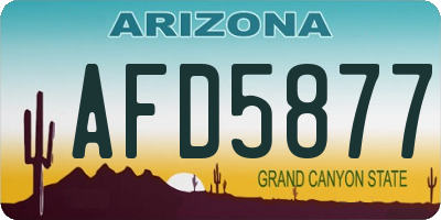 AZ license plate AFD5877