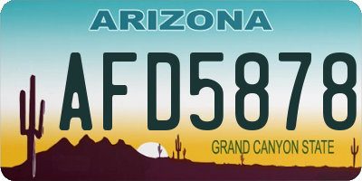 AZ license plate AFD5878