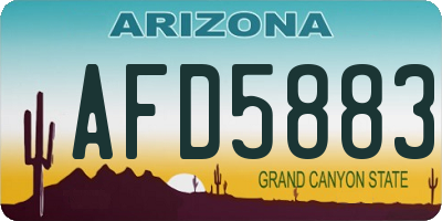 AZ license plate AFD5883