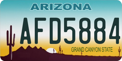 AZ license plate AFD5884