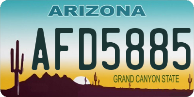 AZ license plate AFD5885