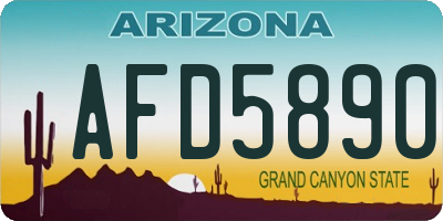 AZ license plate AFD5890