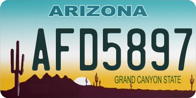AZ license plate AFD5897