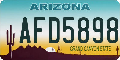 AZ license plate AFD5898