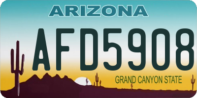 AZ license plate AFD5908