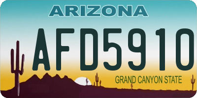 AZ license plate AFD5910