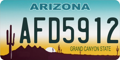 AZ license plate AFD5912