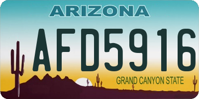 AZ license plate AFD5916