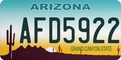 AZ license plate AFD5922