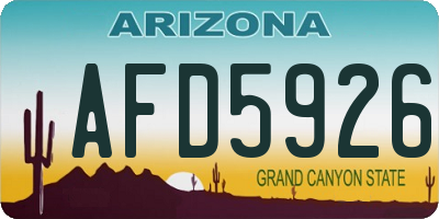 AZ license plate AFD5926