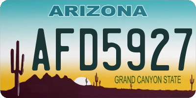 AZ license plate AFD5927