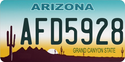 AZ license plate AFD5928