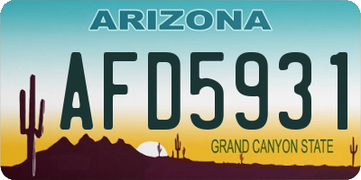 AZ license plate AFD5931