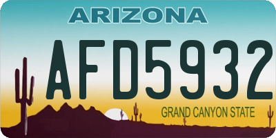 AZ license plate AFD5932