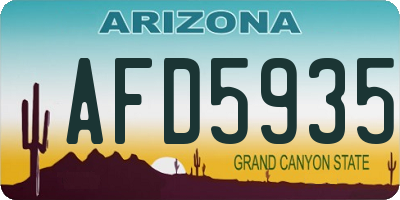 AZ license plate AFD5935