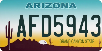 AZ license plate AFD5943