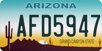 AZ license plate AFD5947