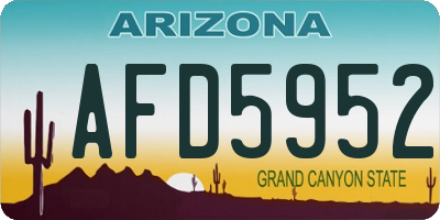 AZ license plate AFD5952