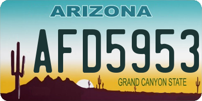 AZ license plate AFD5953