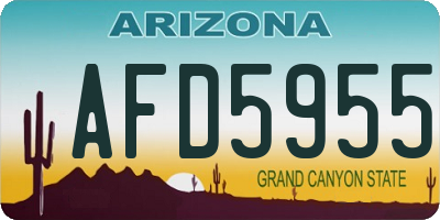 AZ license plate AFD5955