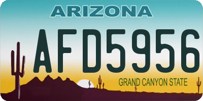 AZ license plate AFD5956