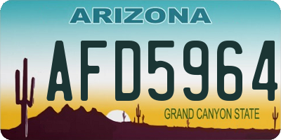 AZ license plate AFD5964