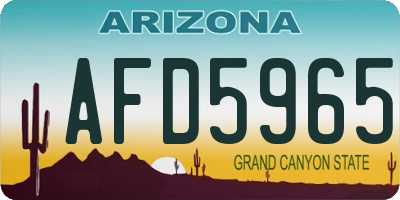 AZ license plate AFD5965