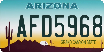 AZ license plate AFD5968