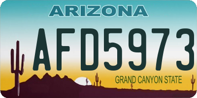 AZ license plate AFD5973