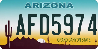 AZ license plate AFD5974