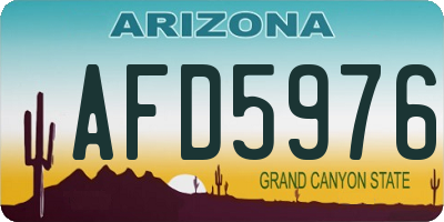 AZ license plate AFD5976