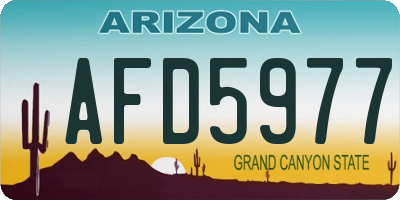 AZ license plate AFD5977