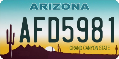 AZ license plate AFD5981