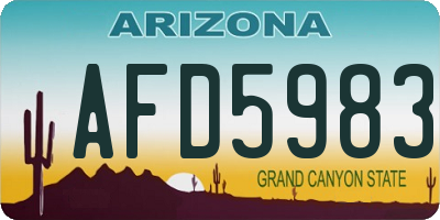 AZ license plate AFD5983
