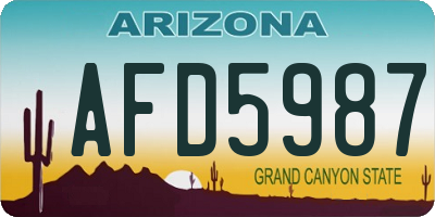 AZ license plate AFD5987