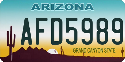 AZ license plate AFD5989