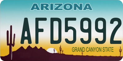 AZ license plate AFD5992