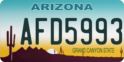 AZ license plate AFD5993