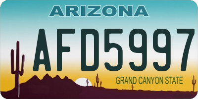 AZ license plate AFD5997