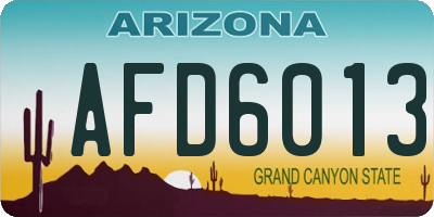 AZ license plate AFD6013