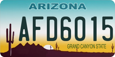AZ license plate AFD6015