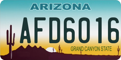 AZ license plate AFD6016