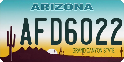 AZ license plate AFD6022