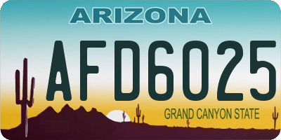 AZ license plate AFD6025