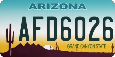 AZ license plate AFD6026