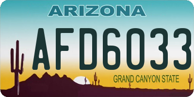 AZ license plate AFD6033