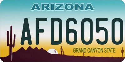 AZ license plate AFD6050