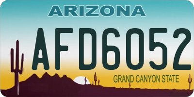 AZ license plate AFD6052