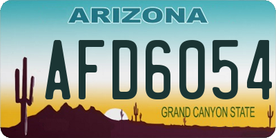 AZ license plate AFD6054